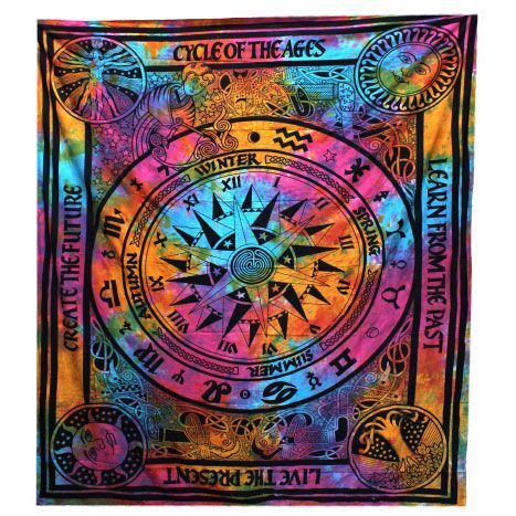 Double Cotton Bedspread + Wall Hanging - Circle of Ages Double Cotton Bedspread + Wall Hanging - Circle of Ages