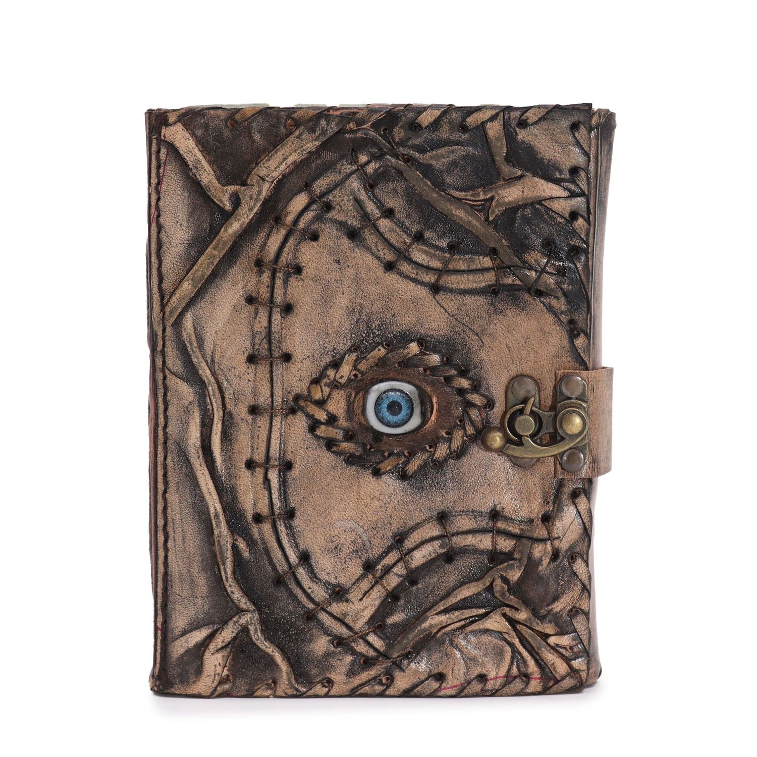 Brown Tan Book - Evil Eye Decor - 160 Deckle Edges Pages - 17x12.5cm Brown Tan Book - Evil Eye Decor - 160 Deckle Edges Pages - 17x12.5cm