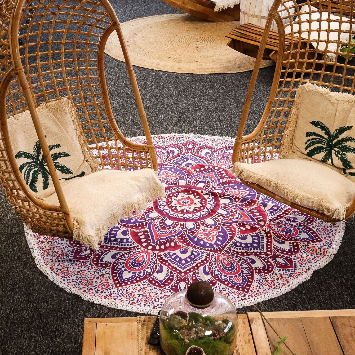 Large Mandala Roundy Art (180cm) - Pink & Purple Large Mandala Roundy Art (180cm) - Pink & Purple