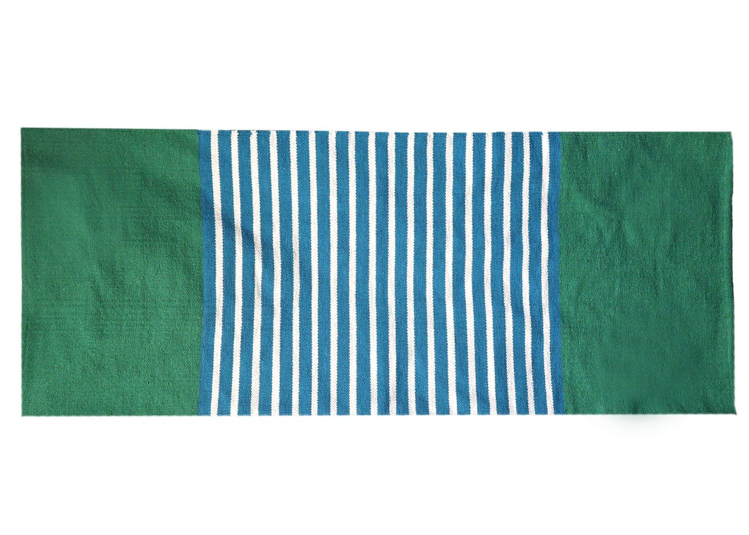 Indian Cotton Rug - 70x170cm - Blue/ Green Indian Cotton Rug - 70x170cm - Blue/ Green