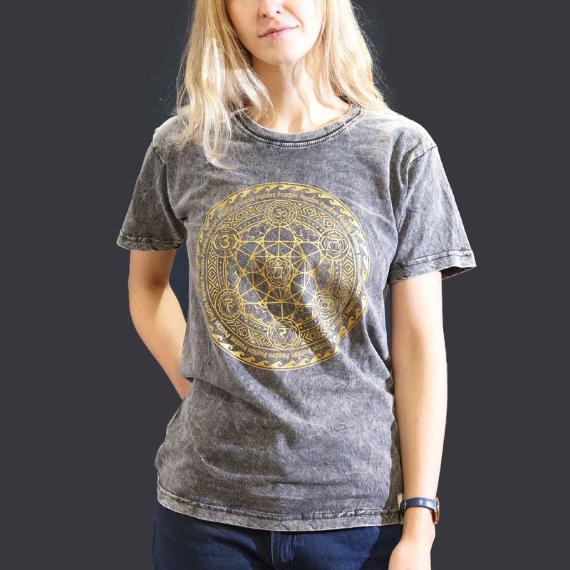 Small Stone Washed T-Shirt - Chakra - Dark Grey Small Stone Washed T-Shirt - Chakra - Dark Grey