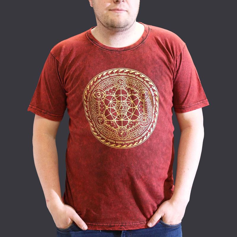 XLarge Stone Washed T-Shirt - Chakra - Maroon XLarge Stone Washed T-Shirt - Chakra - Maroon