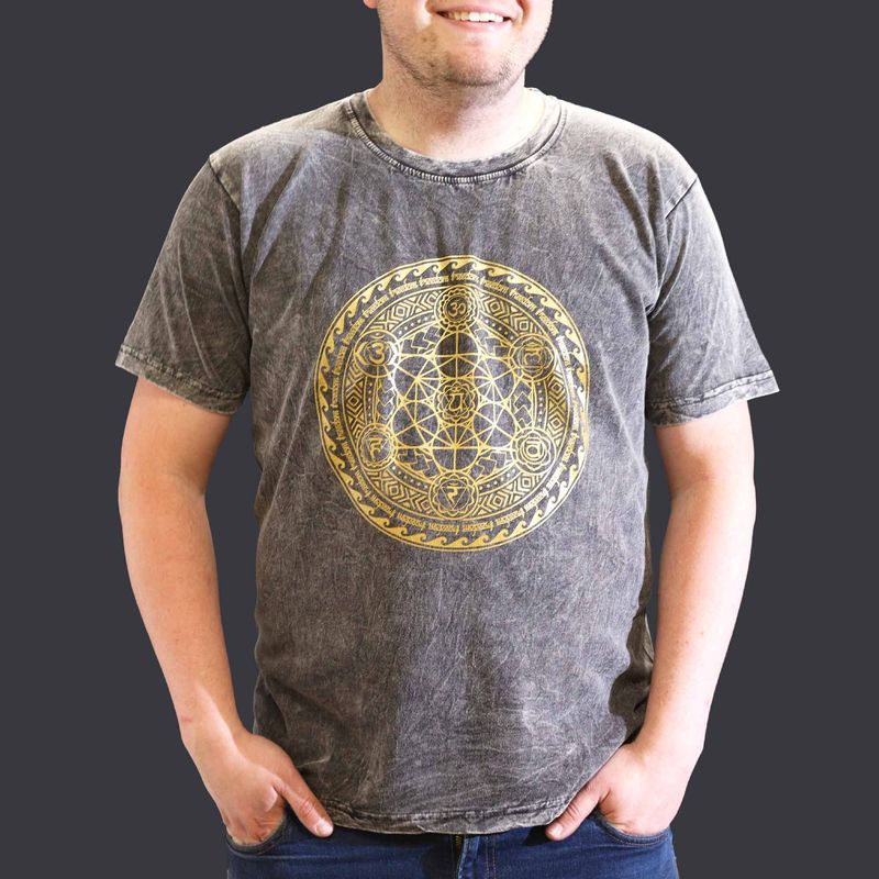 XLarge Stone Washed T-Shirt - Chakra - Dark Grey XLarge Stone Washed T-Shirt - Chakra - Dark Grey