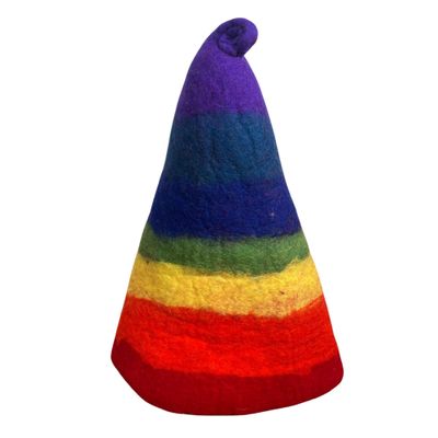 Felted Sauna Wizard Hat - Rainbow Felted Sauna Wizard Hat - Rainbow