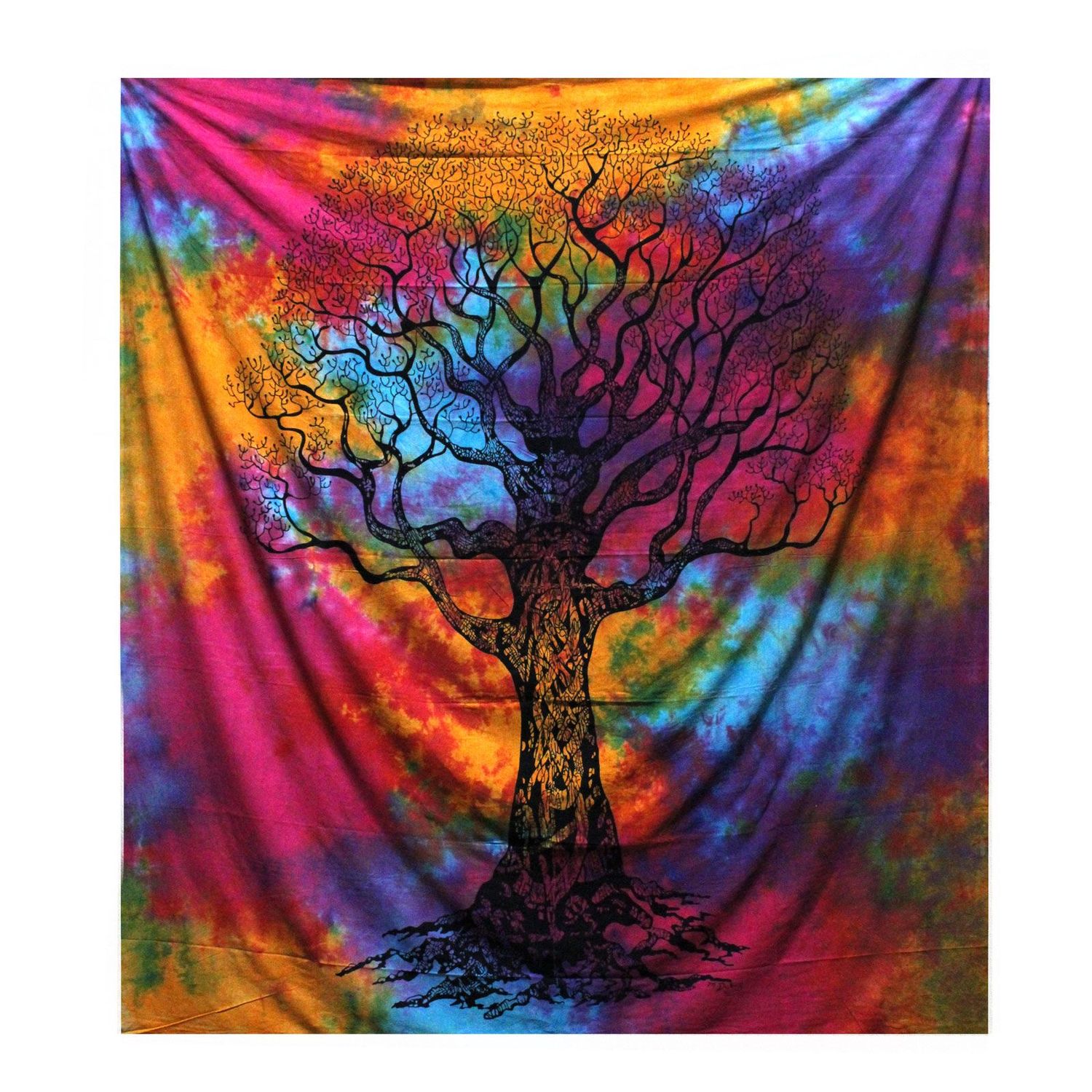 Double Cotton Bedspread + Wall Hanging - Winter Tree Double Cotton Bedspread + Wall Hanging - Winter Tree