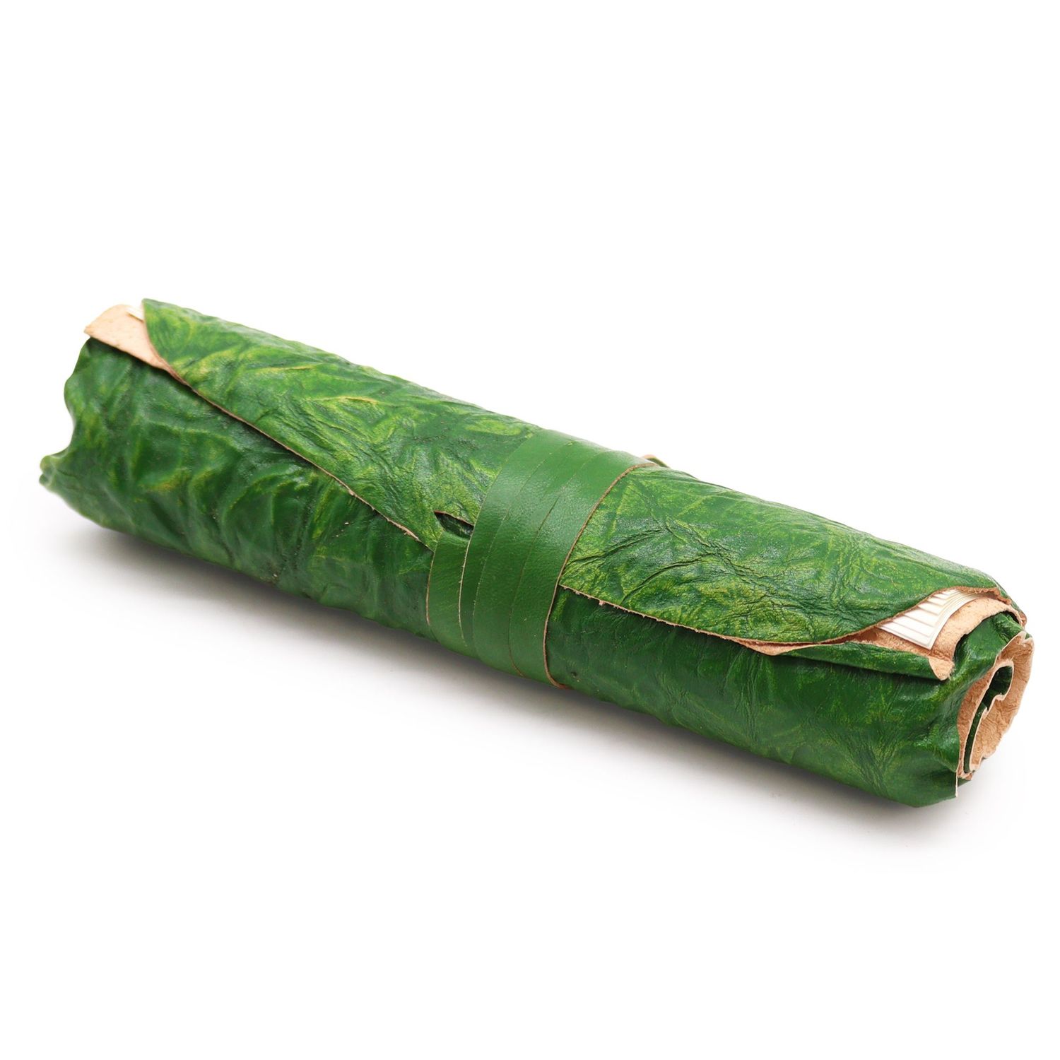 Rolled Leather Travel Notebook - 96 pages - Green 21x15cm Rolled Leather Travel Notebook - 96 pages - Green 21x15cm