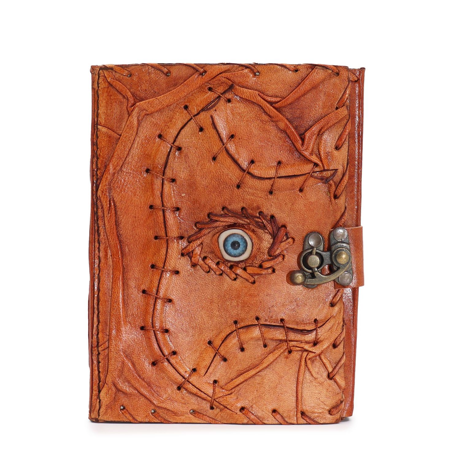 Light Brown Tan Book - Evil Eye Decor - 160 Deckle Edges Pages - 17x12.5cm Light Brown Tan Book - Evil Eye Decor - 160 Deckle Edges Pages - 17x12.5cm