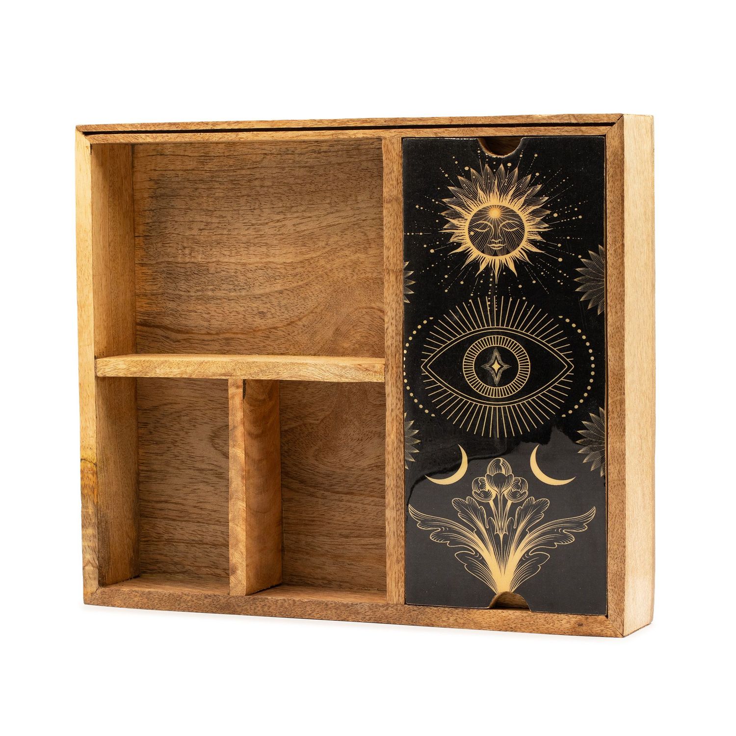 Four Section Tarot Box with Card Holder Four Section Tarot Box with Card Holder