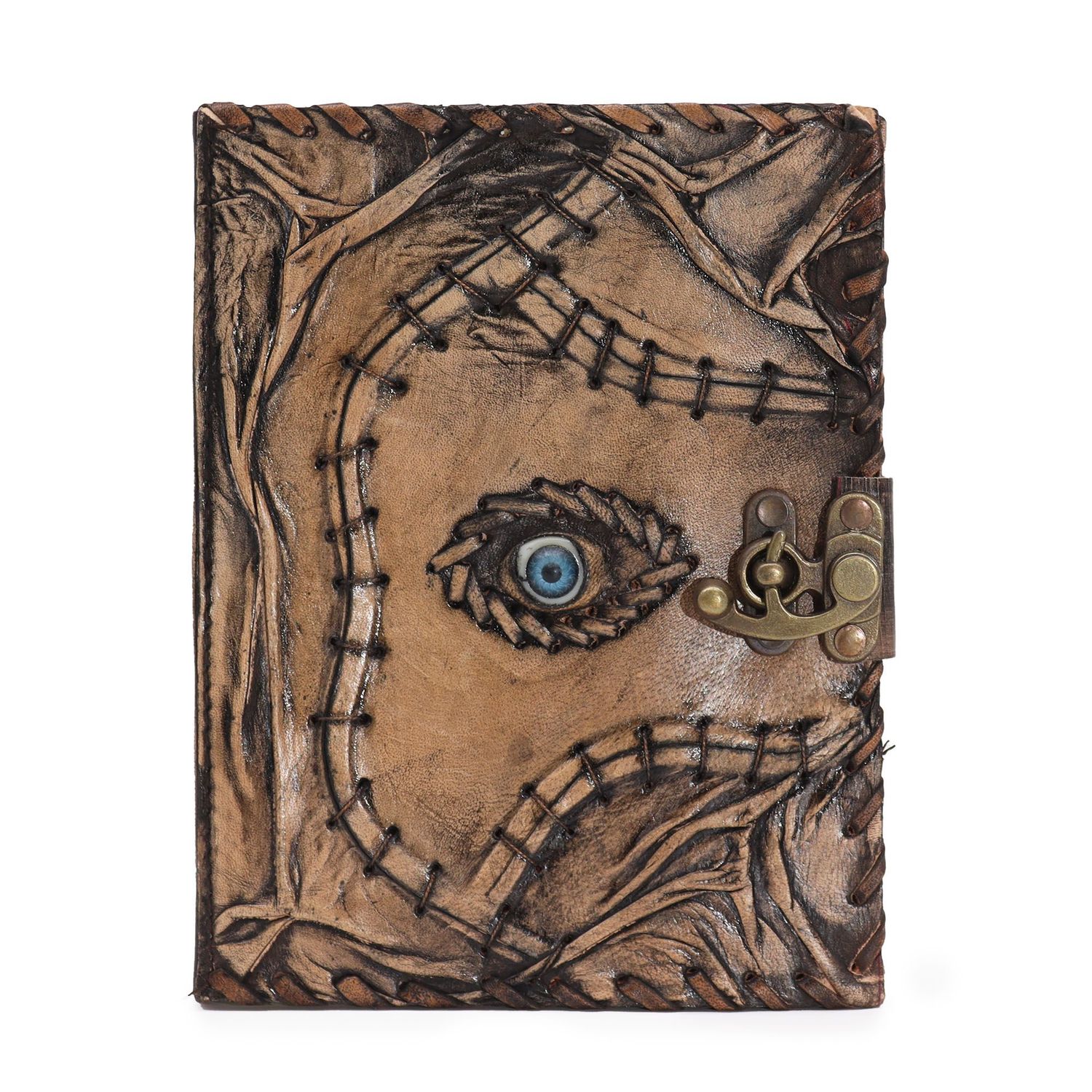 Brown Tan Book - Evil Eye Decor - 160 Deckle Edges Pages - 20x15cm Brown Tan Book - Evil Eye Decor - 160 Deckle Edges Pages - 20x15cm