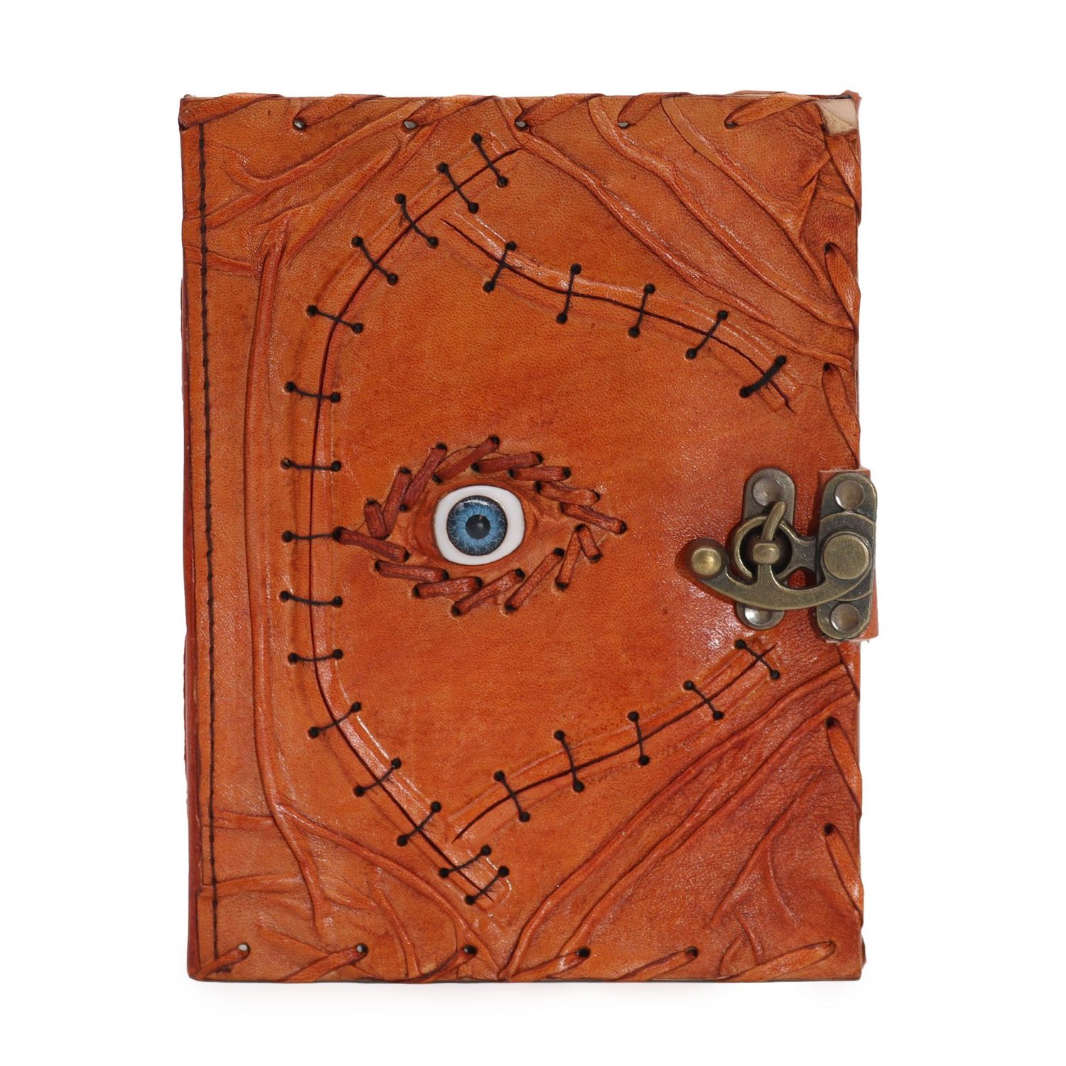 Light Brown Tan Book - Evil Eye Decor - 160 Deckle Edges Pages - 20x15cm Light Brown Tan Book - Evil Eye Decor - 160 Deckle Edges Pages - 20x15cm