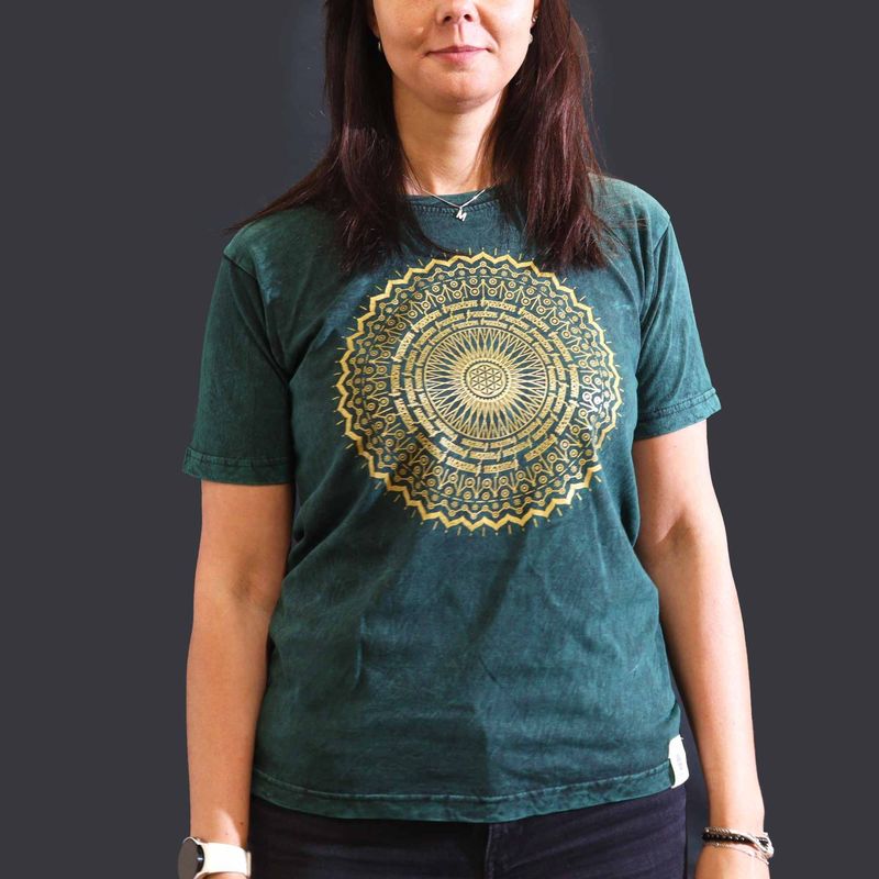Medium Stone Washed T-Shirt - Mandala - Green Medium Stone Washed T-Shirt - Mandala - Green