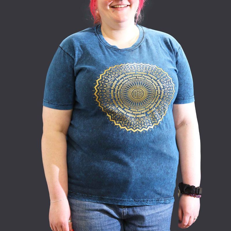 XLarge Stone Washed T-Shirt - Mandala - Blue XLarge Stone Washed T-Shirt - Mandala - Blue