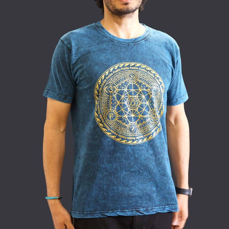 Medium Stone Washed T-Shirt - Chakra - Blue Medium Stone Washed T-Shirt - Chakra - Blue