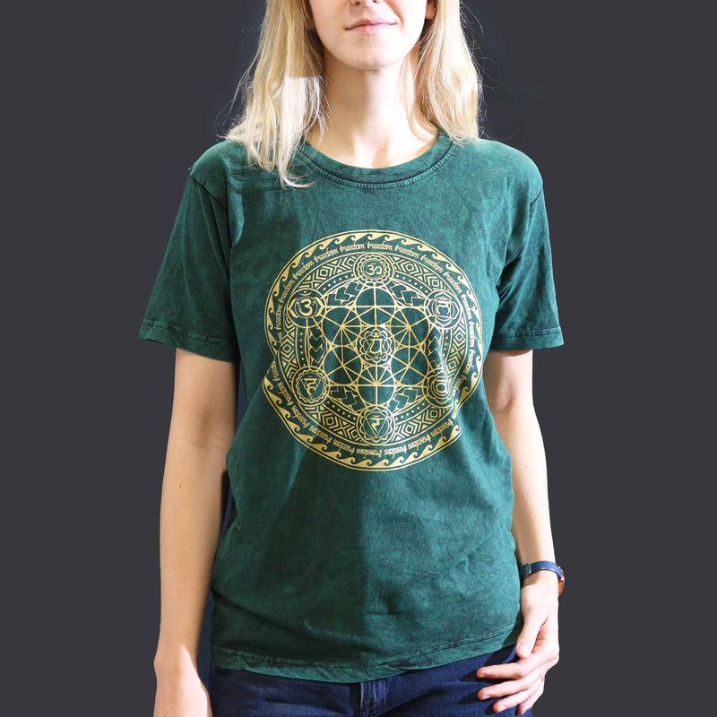 Small Stone Washed T-Shirt - Chakra - Green Small Stone Washed T-Shirt - Chakra - Green