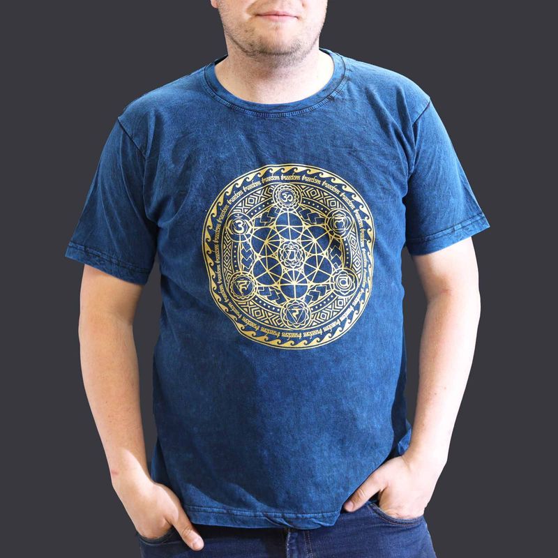XLarge Stone Washed T-Shirt - Chakra - Blue XLarge Stone Washed T-Shirt - Chakra - Blue