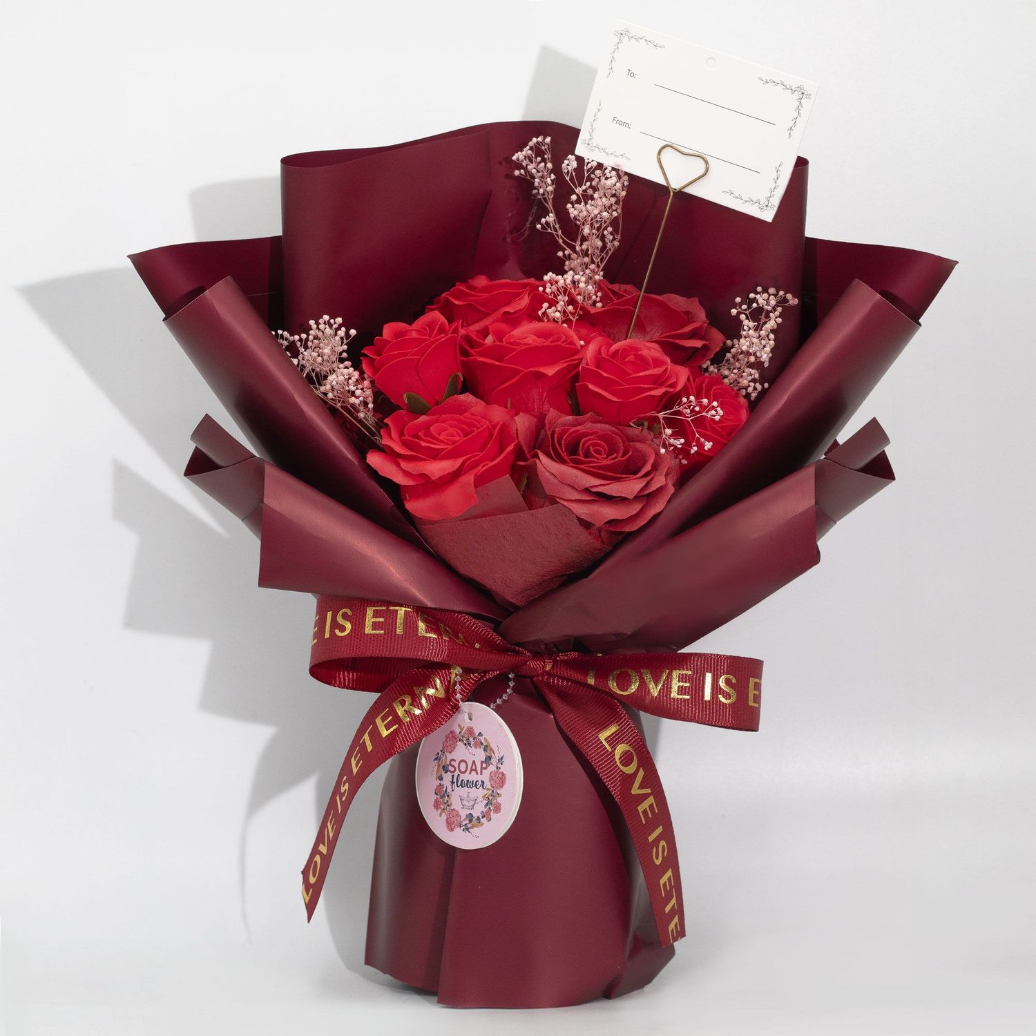 Large Red Roses Bouquet - Love is Eternal - Gift Card Large Red Roses Bouquet - Love is Eternal - Gift Card