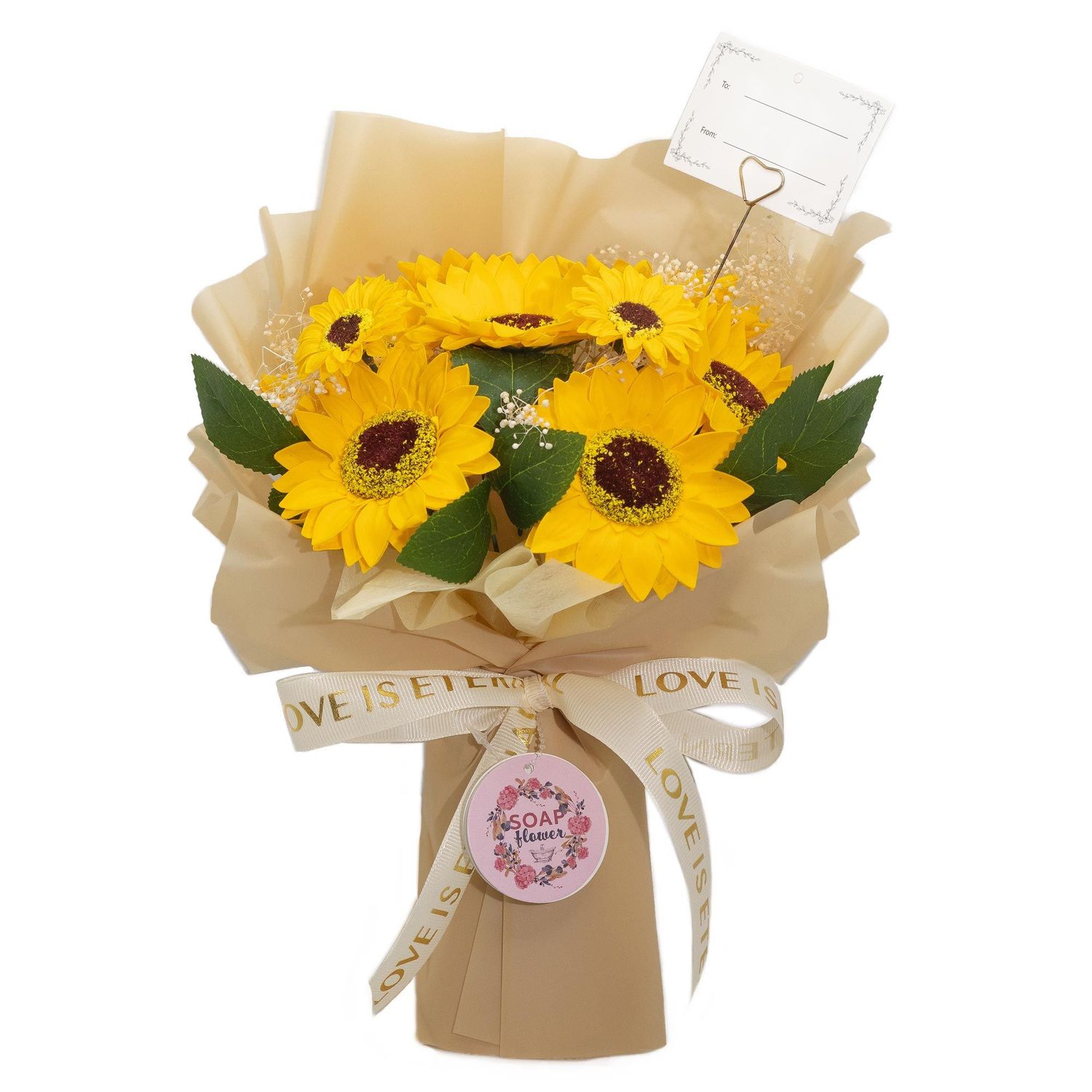 Large Sunflowers Bouquet - Love is Eternal - Gift Card Large Sunflowers Bouquet - Love is Eternal - Gift Card