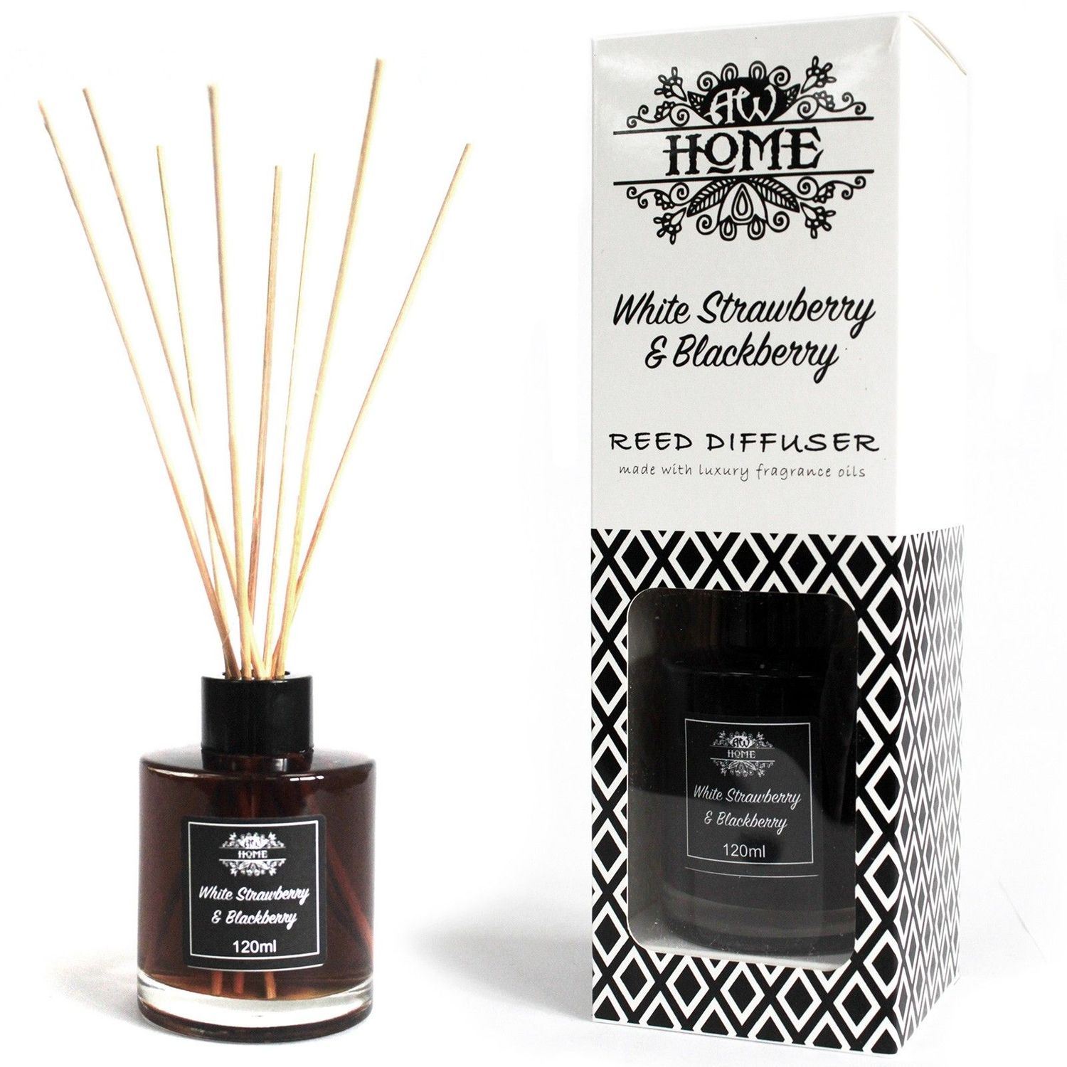 120ml Reed Diffuser - White Strawberry & Blackberry 120ml Reed Diffuser - White Strawberry & Blackberry