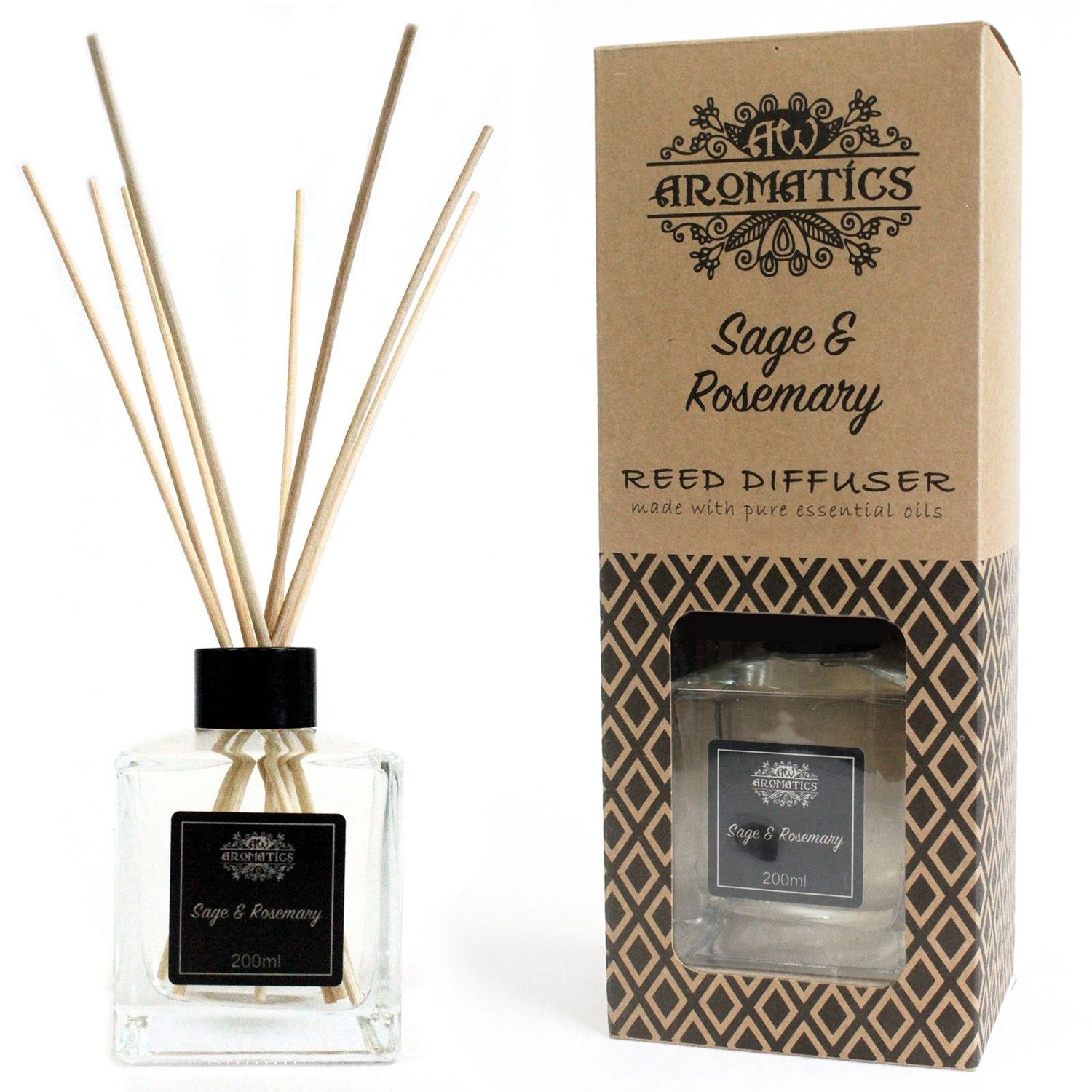 200ml Sage & Rosemary Essential Oil Reed Diffuser 200ml Sage & Rosemary Essential Oil Reed Diffuser