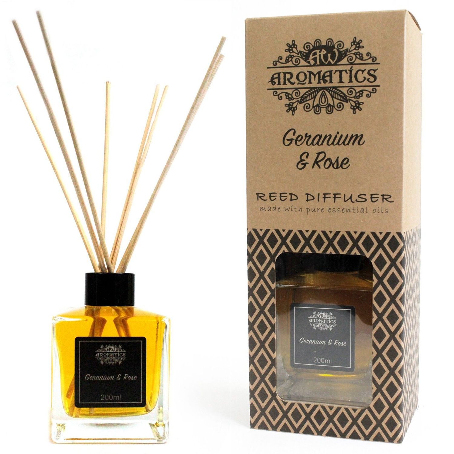 200ml Geranium & Rose Essential Oil Reed Diffuser 200ml Geranium & Rose Essential Oil Reed Diffuser