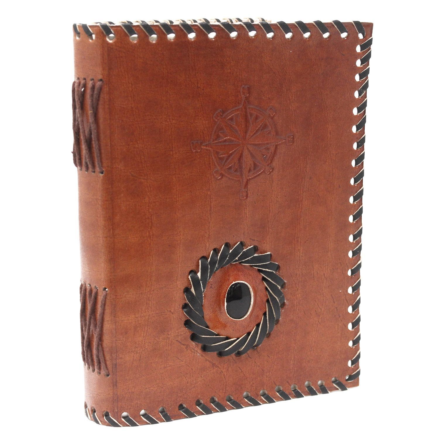 Leather Black onyx & Compas Notebook (7x5 Leather Black onyx & Compas Notebook (7x5")