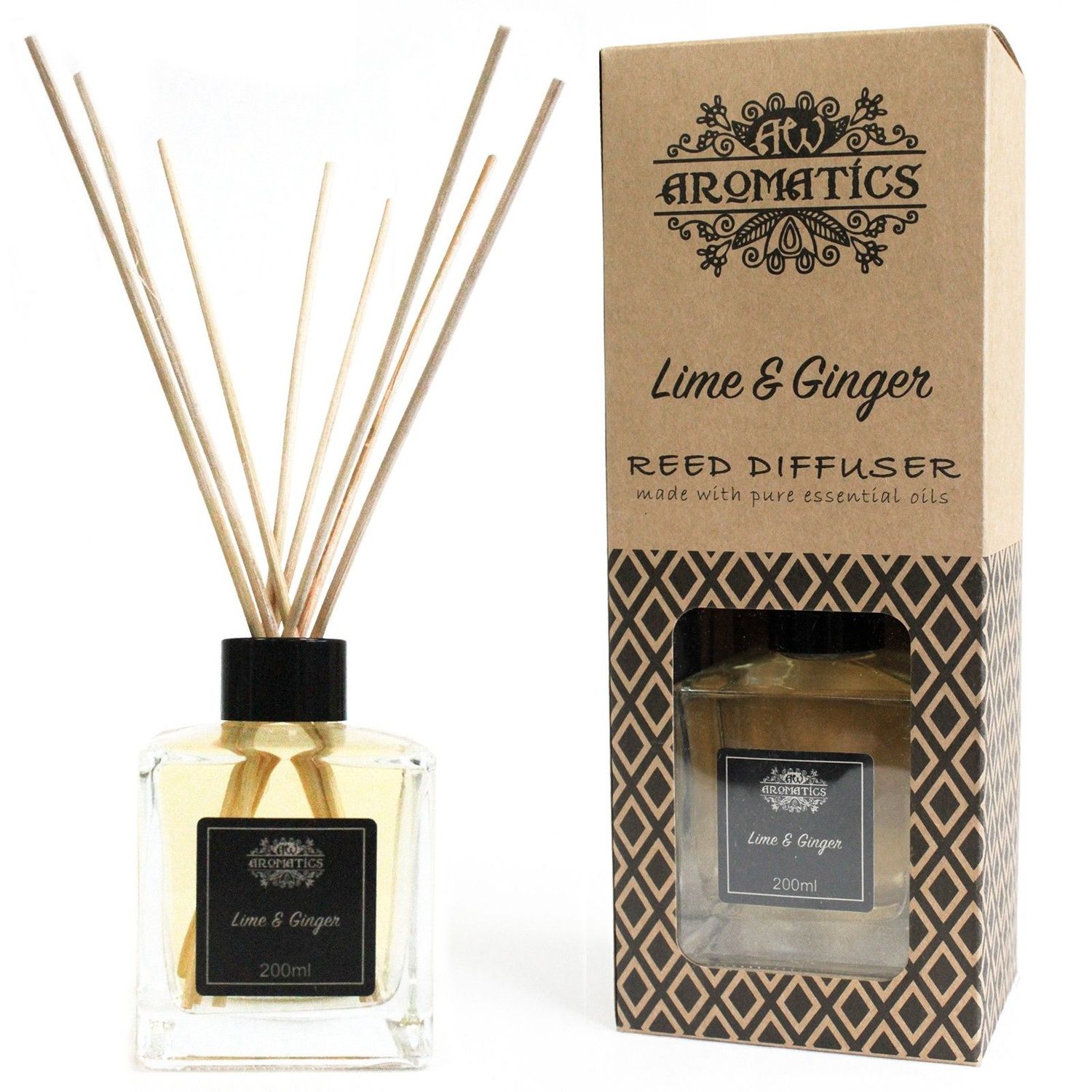 200ml Lime & Ginger Essential Oil Reed Diffuser 200ml Lime & Ginger Essential Oil Reed Diffuser