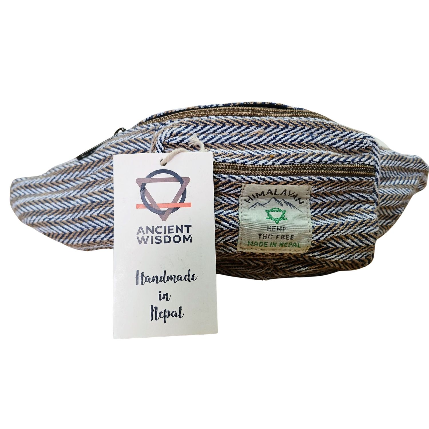 Cotton Hemp Style Belt (or Fanny) Bag - Blue Cotton Hemp Style Belt (or Fanny) Bag - Blue