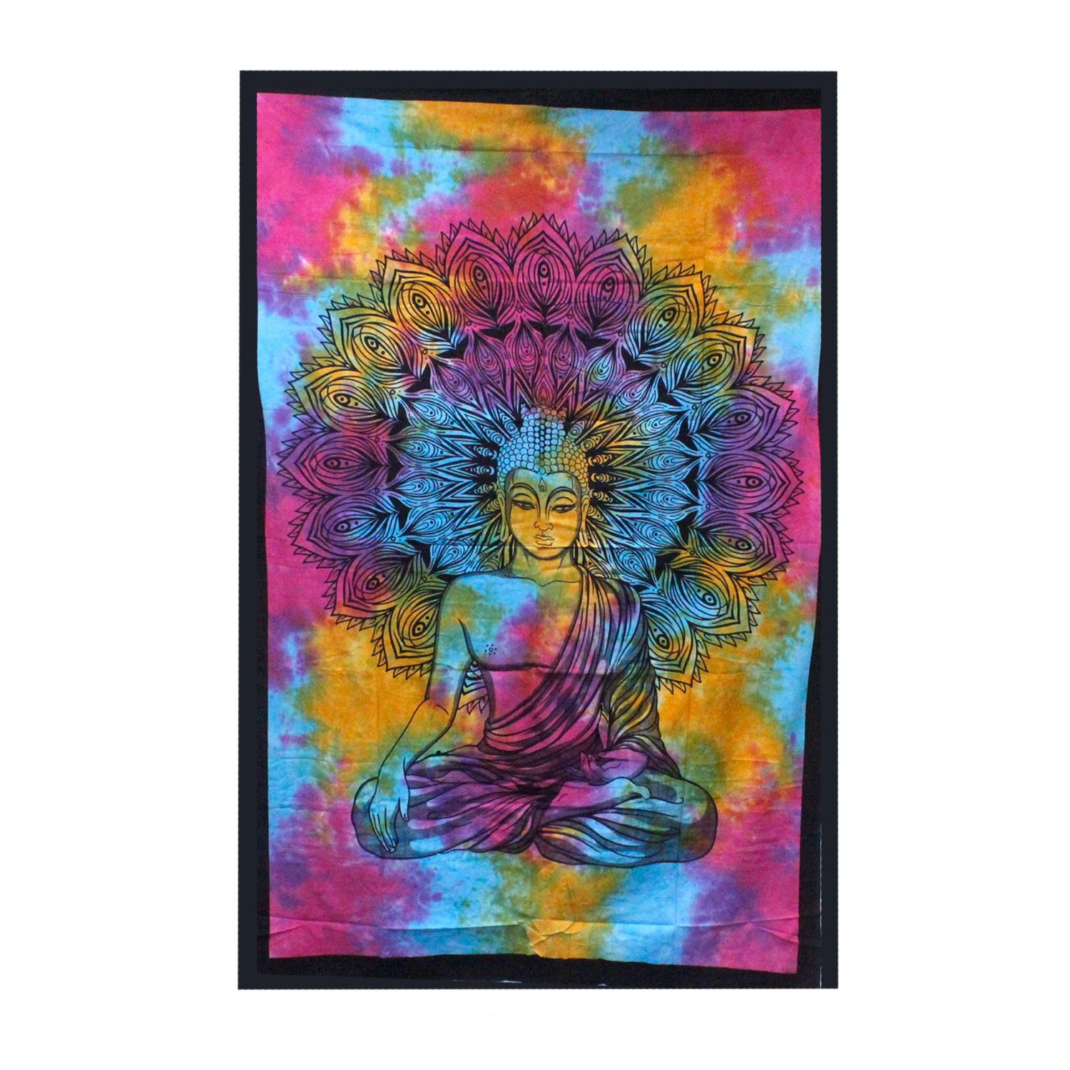 Single Cotton Bedspread + Wall Hanging - Peaceful Buddha Single Cotton Bedspread + Wall Hanging - Peaceful Buddha