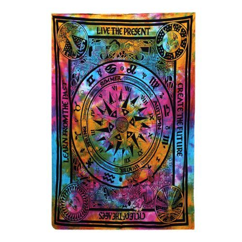 Single Cotton Bedspread + Wall Hanging - Cycle of Ages Single Cotton Bedspread + Wall Hanging - Cycle of Ages