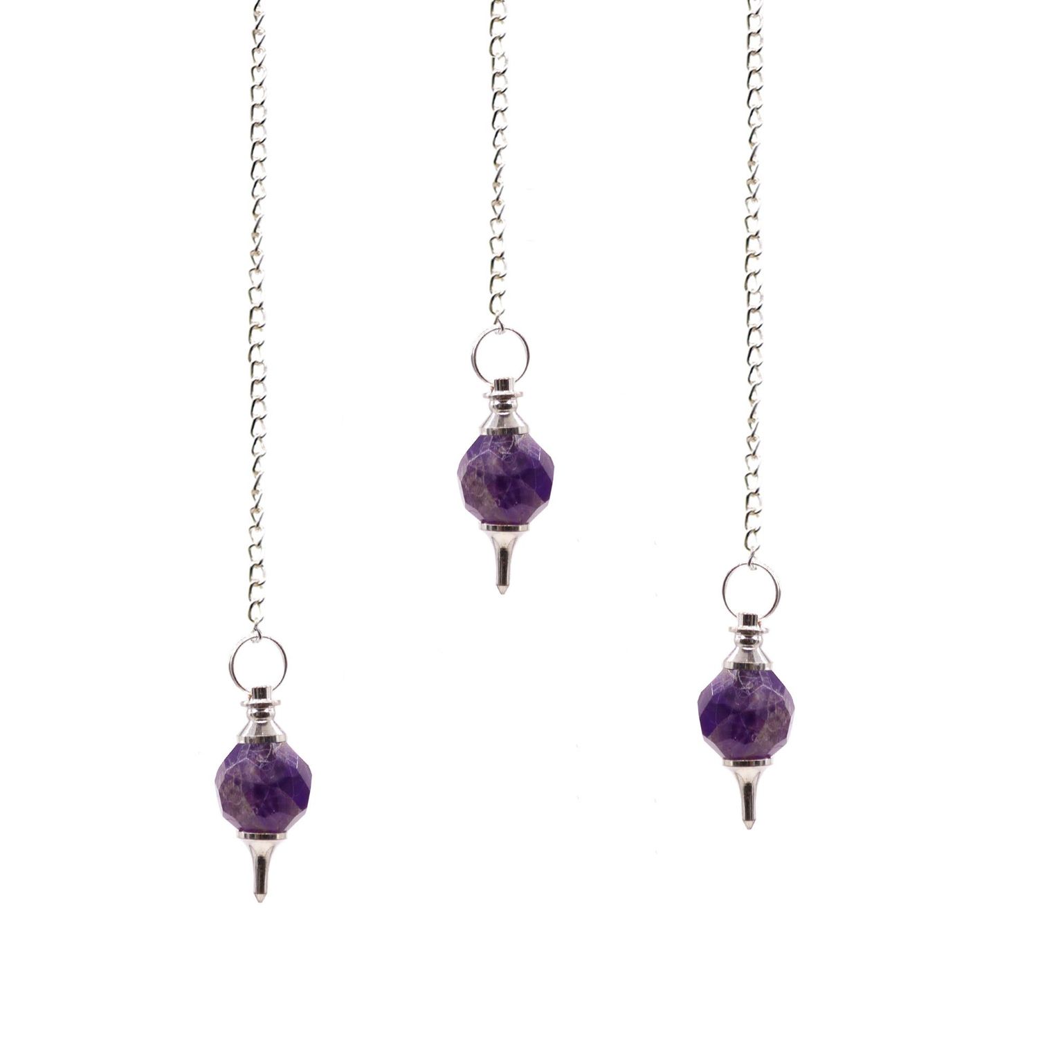 Facted Gemstone Pendulum - Amethyst Facted Gemstone Pendulum - Amethyst