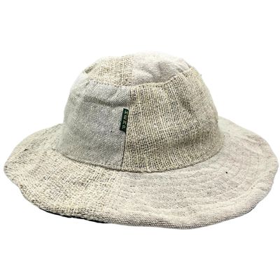 Patched and Wired Hemp & Cotton Boho Festival Hat - Natural Patched and Wired Hemp & Cotton Boho Festival Hat - Natural