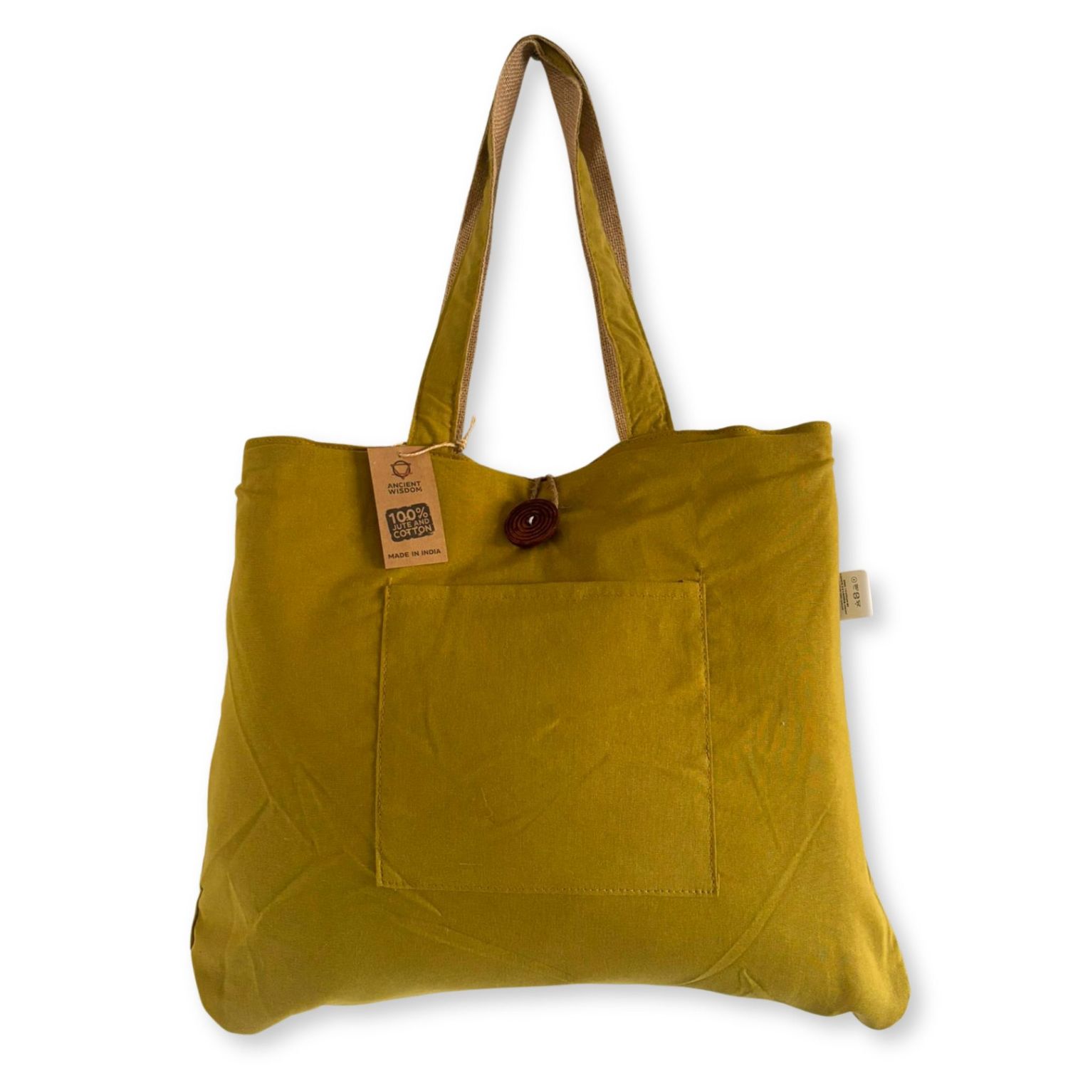 Jute & Cotton Reversible Big Bag - Pistachio Jute & Cotton Reversible Big Bag - Pistachio