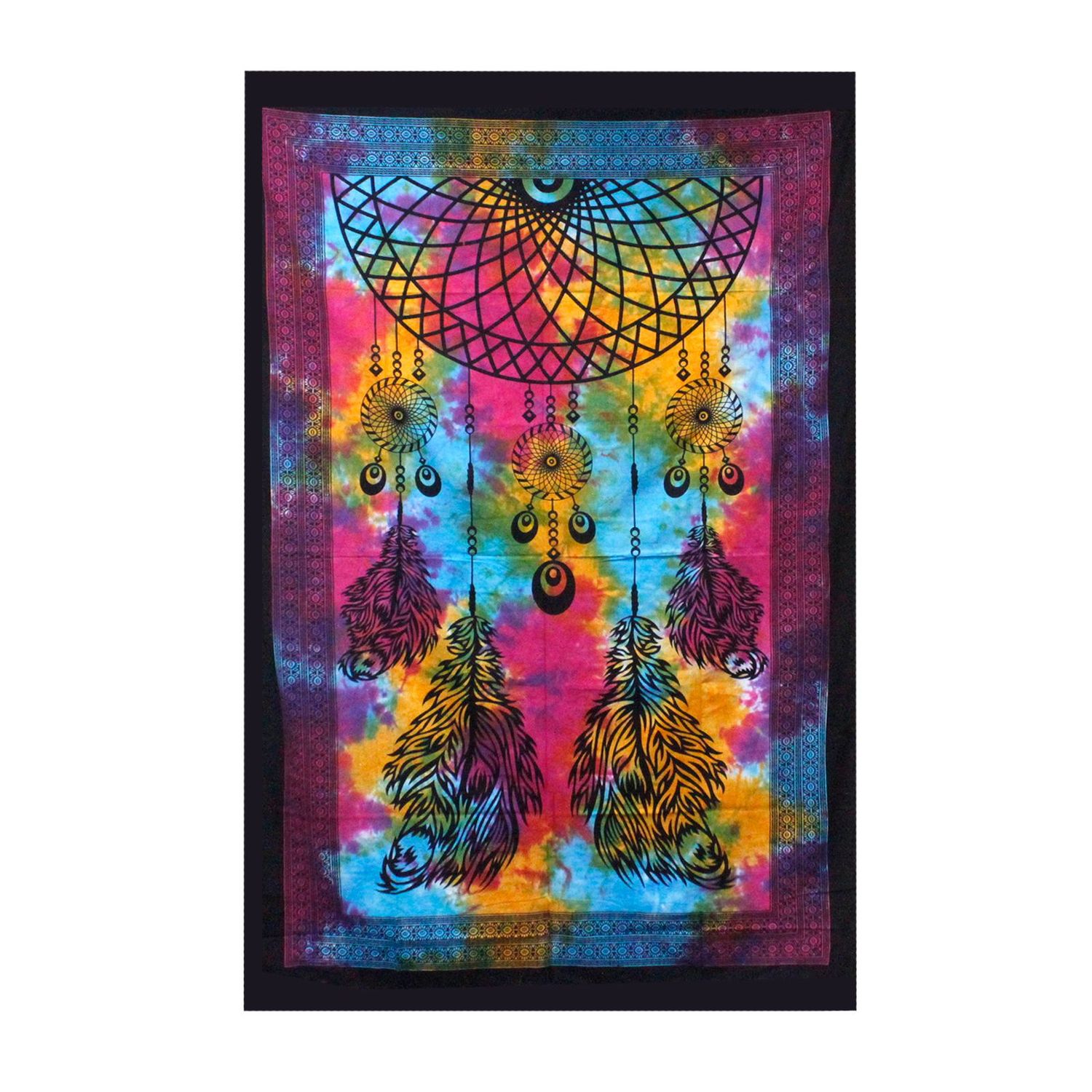 Single Cotton Bedspread + Wall Hanging - Dreamcatcher Single Cotton Bedspread + Wall Hanging - Dreamcatcher