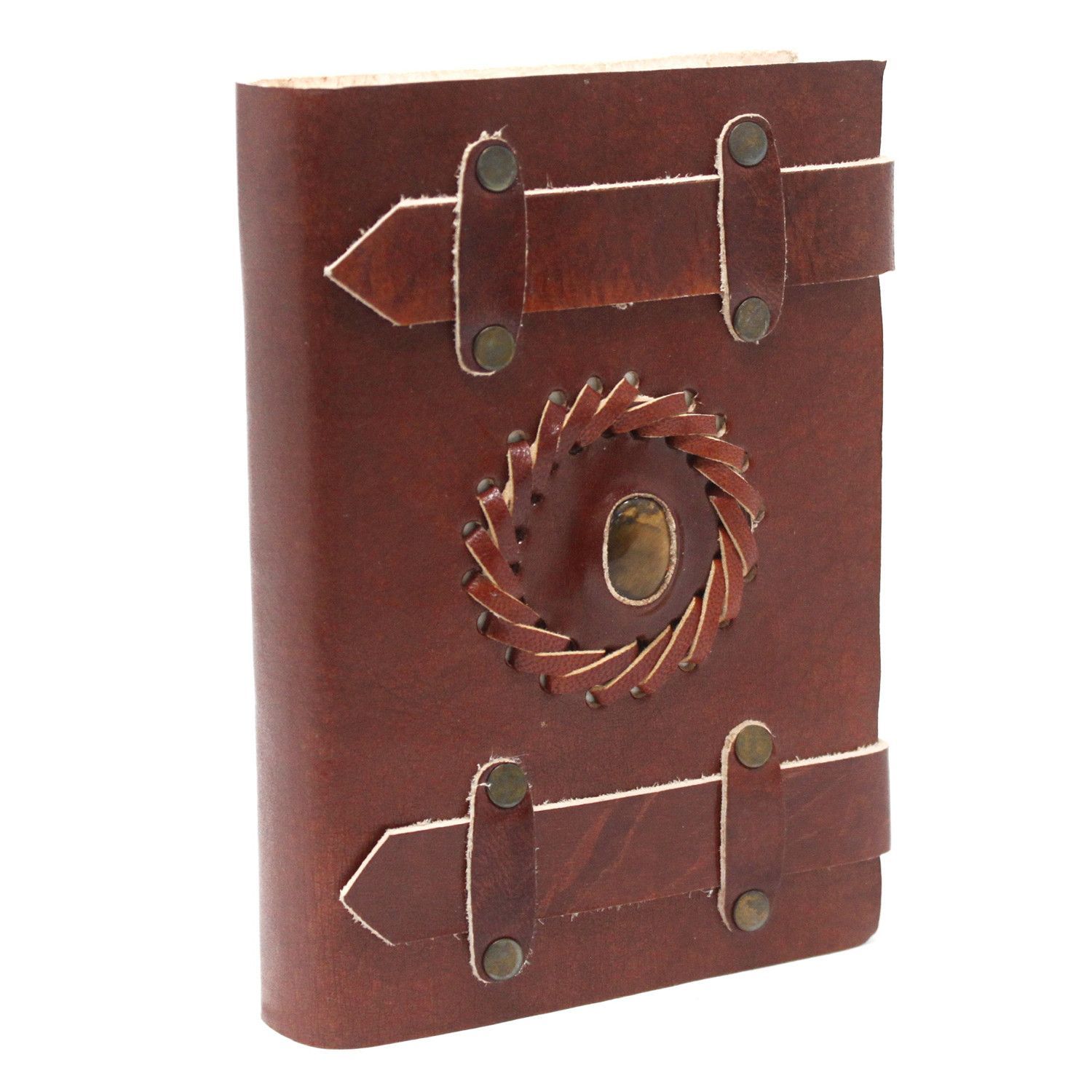 Leather Tigereye with Belts Notebook (6x4 Leather Tigereye with Belts Notebook (6x4")