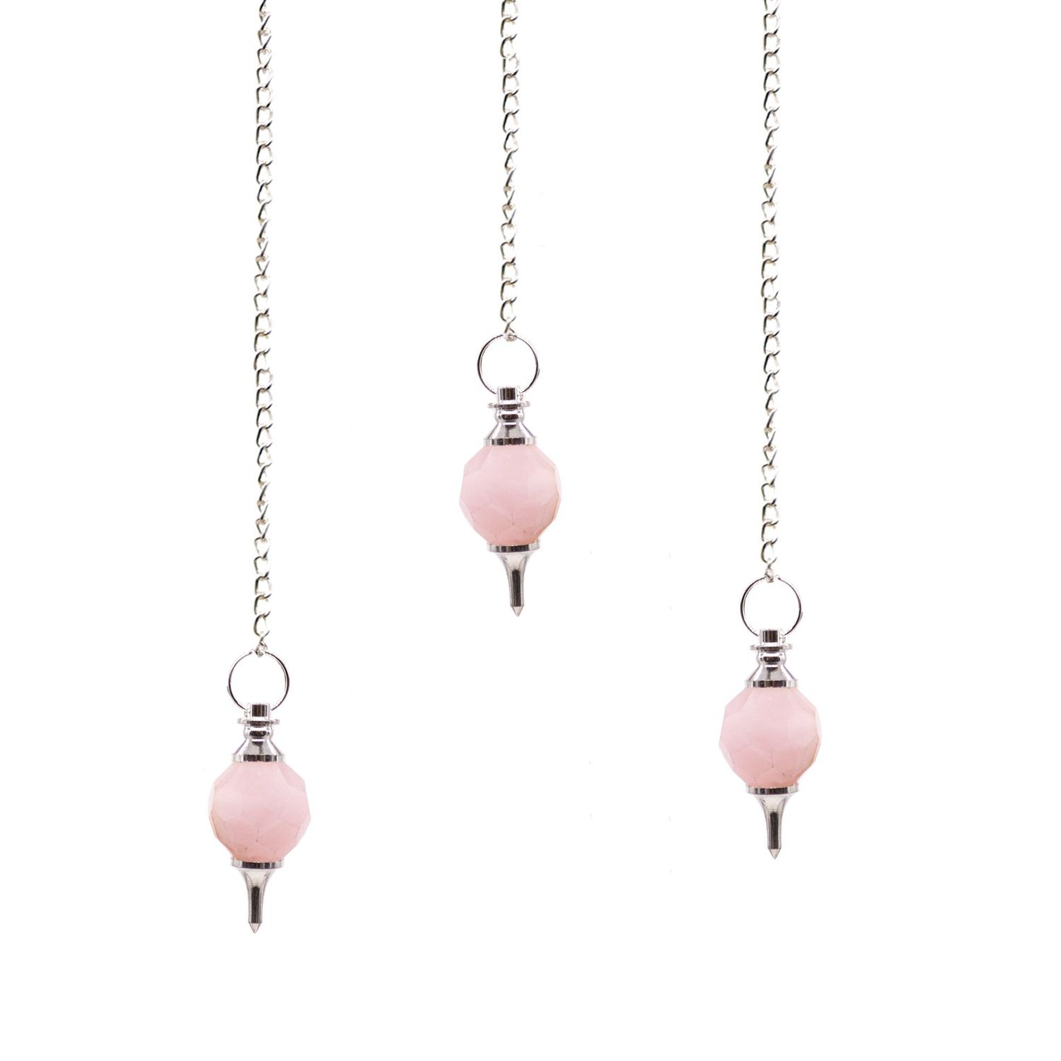 Facted Gemstone Pendulum - Rose Quartz Facted Gemstone Pendulum - Rose Quartz
