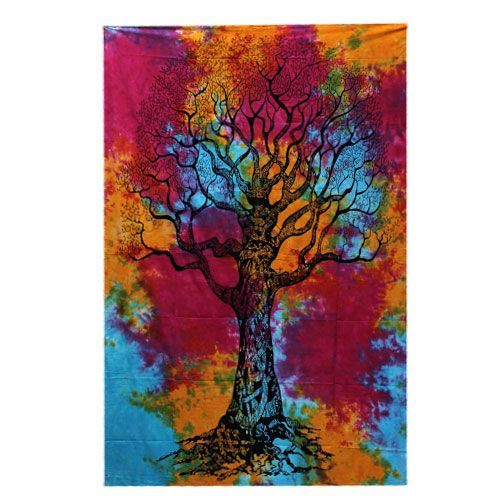 Single Cotton Bedspread + Wall Hanging - Winter Tree Single Cotton Bedspread + Wall Hanging - Winter Tree