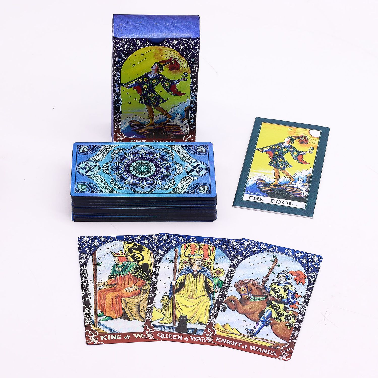 Blue Foil Tarot Card Set - Mandala - with booklet Blue Foil Tarot Card Set - Mandala - with booklet