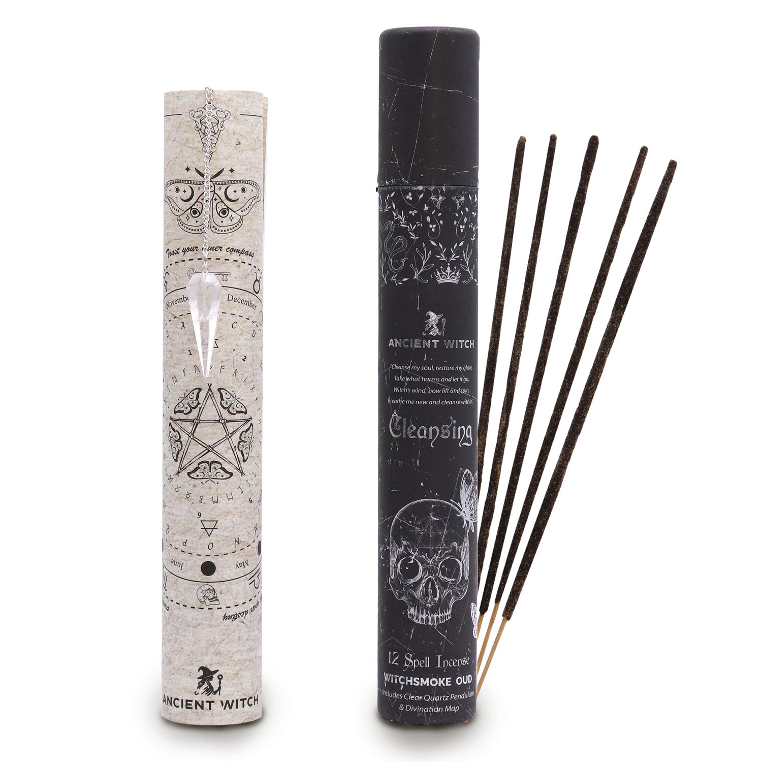 Ancient Witch Spell Incense - Cleansing - Rock Crystal Pendulum Ancient Witch Spell Incense - Cleansing - Rock Crystal Pendulum