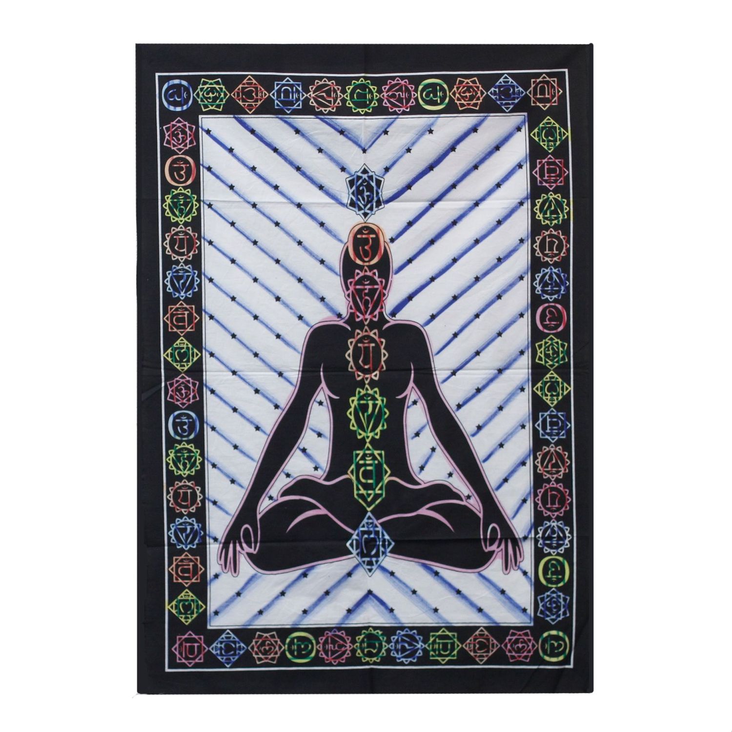 Handbrushed Cotton Wall Art - Chakra Buddha Handbrushed Cotton Wall Art - Chakra Buddha
