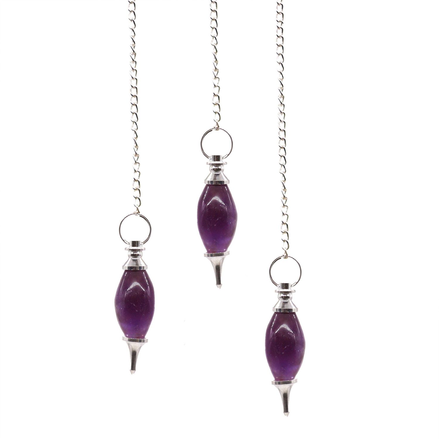 Lingam Shaped Gemstone Pendulum - Amethyst Lingam Shaped Gemstone Pendulum - Amethyst