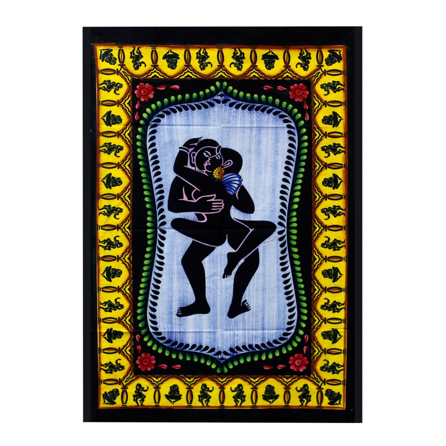 Handbrushed Cotton Wall Art - Kamasutra Handbrushed Cotton Wall Art - Kamasutra