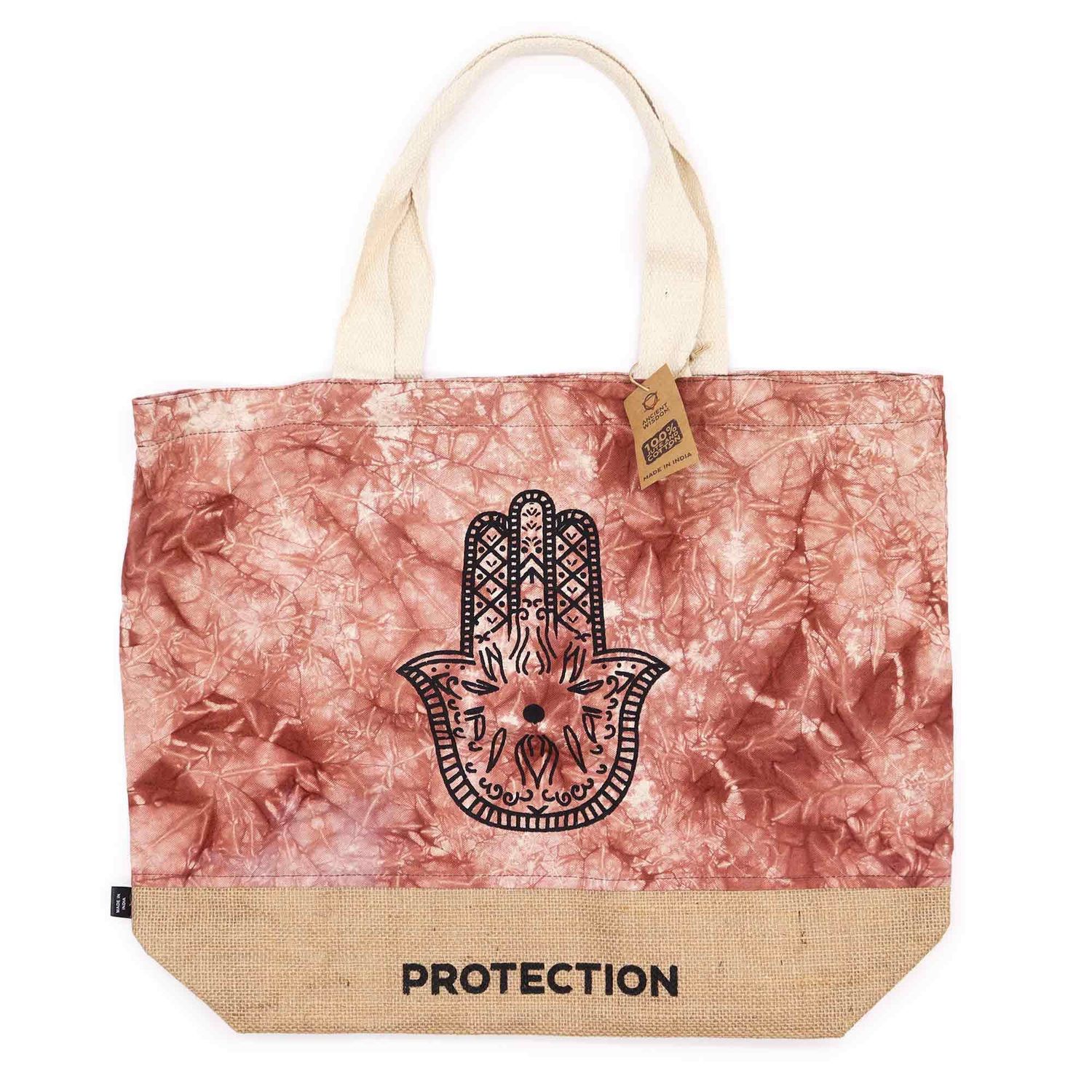 All Natural Bag - Terracotta Stonewash - Hamsa - Protection All Natural Bag - Terracotta Stonewash - Hamsa - Protection