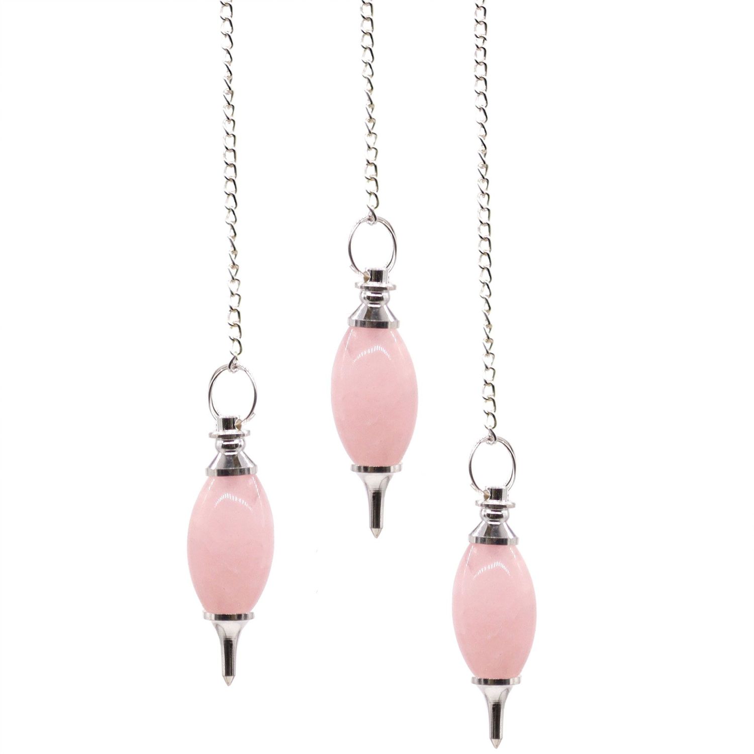 Lingam Shaped Gemstone Pendulum - Rose Quartz Lingam Shaped Gemstone Pendulum - Rose Quartz
