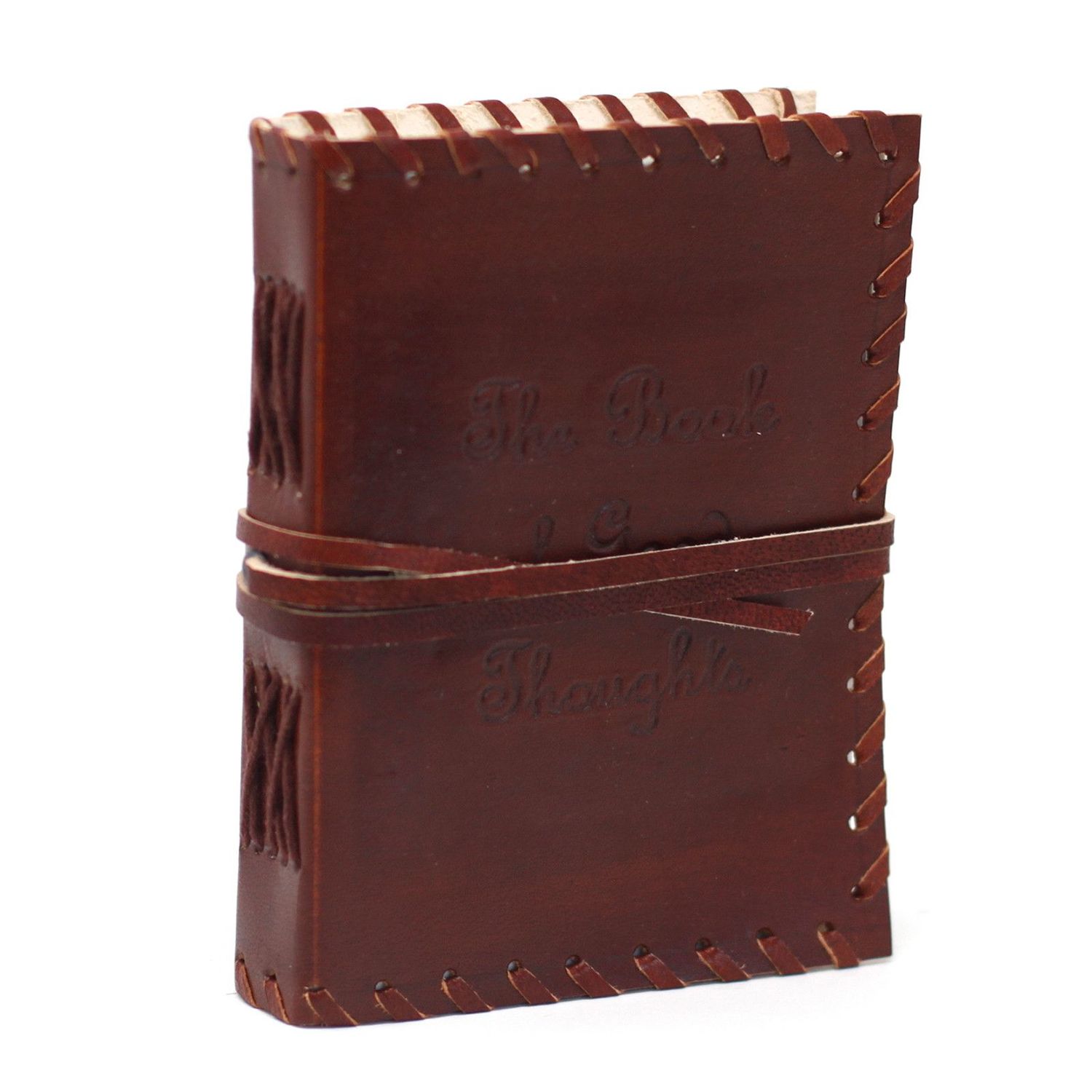 Leather Book of Thoughts with Wrap Notebook (6x4 Leather Book of Thoughts with Wrap Notebook (6x4")