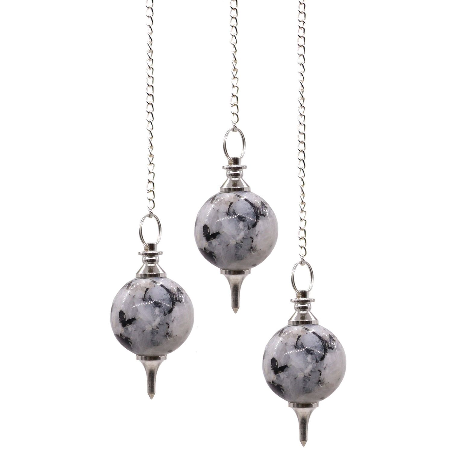 Sphere Pendulums - Rainbow Moonstone Sphere Pendulums - Rainbow Moonstone