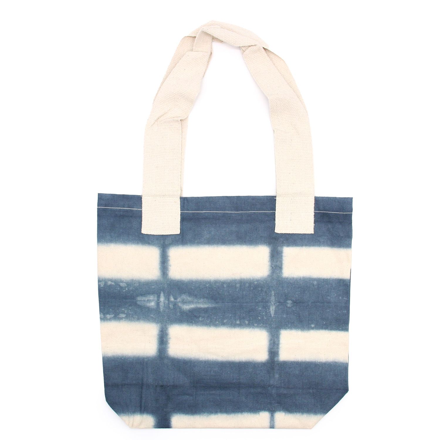 Natural Tye-Dye Cotton Bag (8oz) - 38x42x12cm - Grey Blocks - Natural Handle Natural Tye-Dye Cotton Bag (8oz) - 38x42x12cm - Grey Blocks - Natural Handle