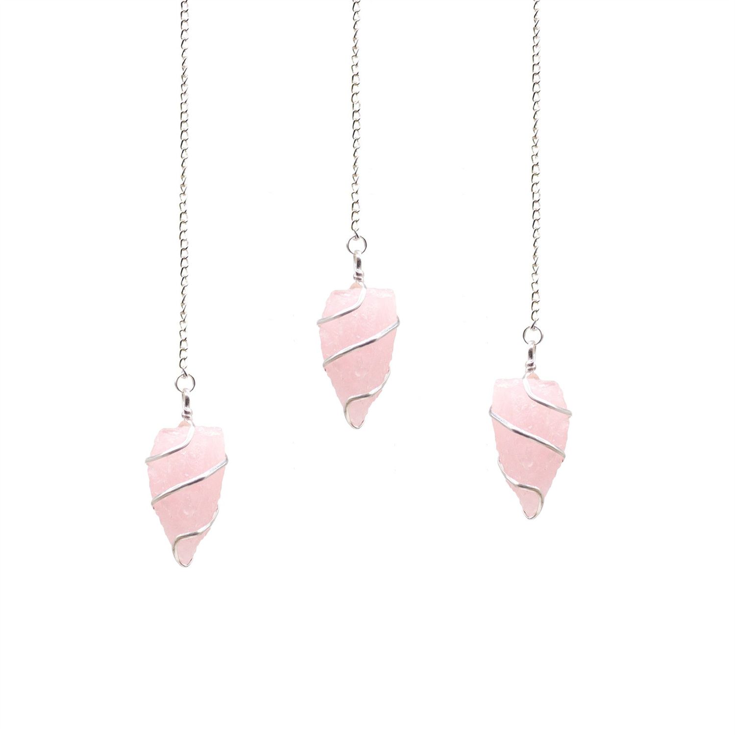 Raw Gemstone Pendulum - Rose Quartz Raw Gemstone Pendulum - Rose Quartz