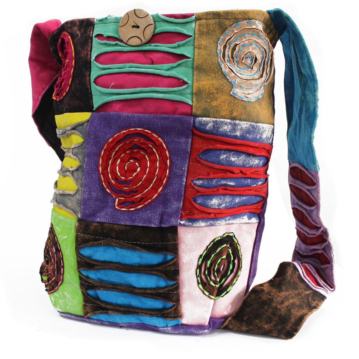 Ethnic Sling Bag - Purple / Spiral Ethnic Sling Bag - Purple / Spiral