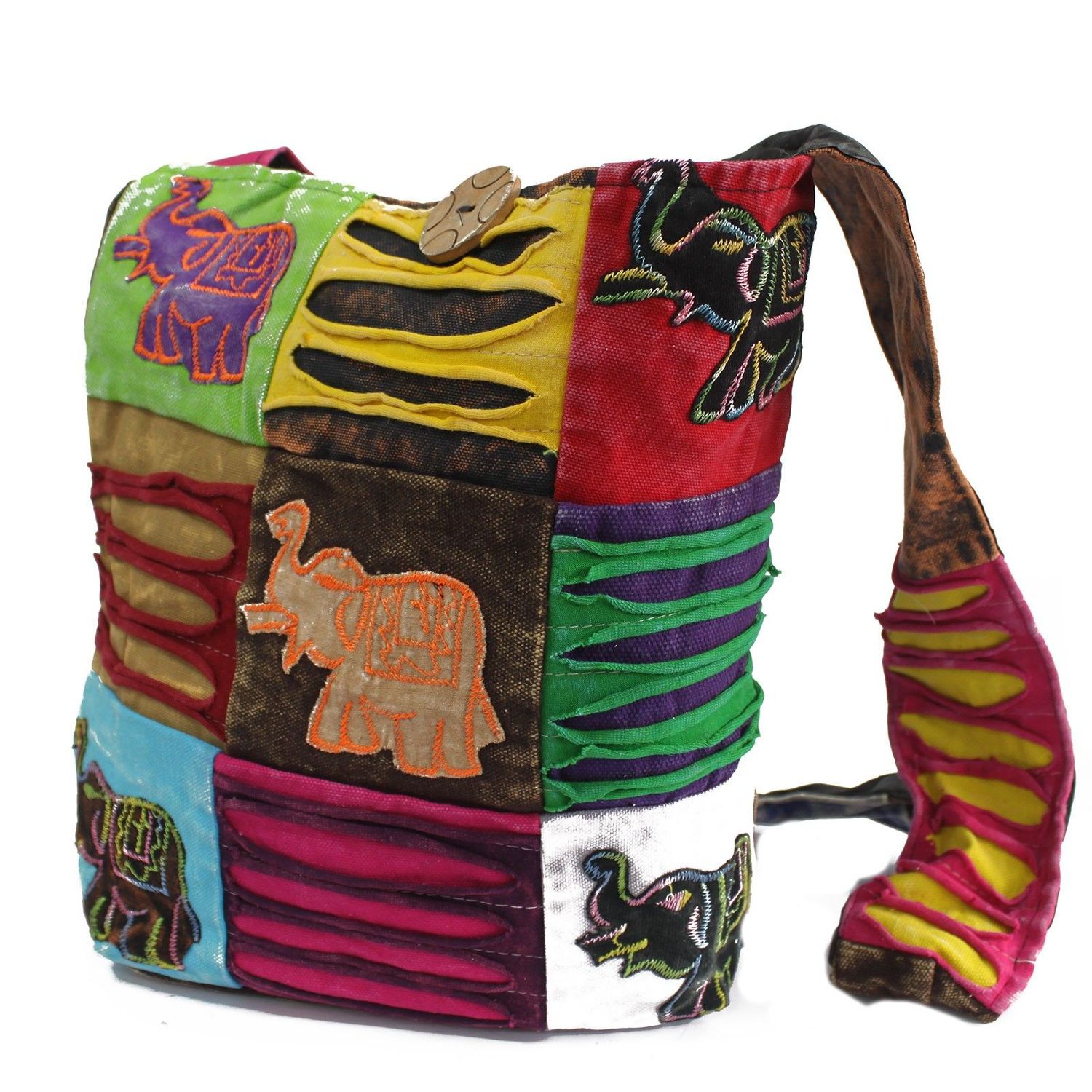 Ethnic Sling Bag - Chocolate / Elephant Ethnic Sling Bag - Chocolate / Elephant