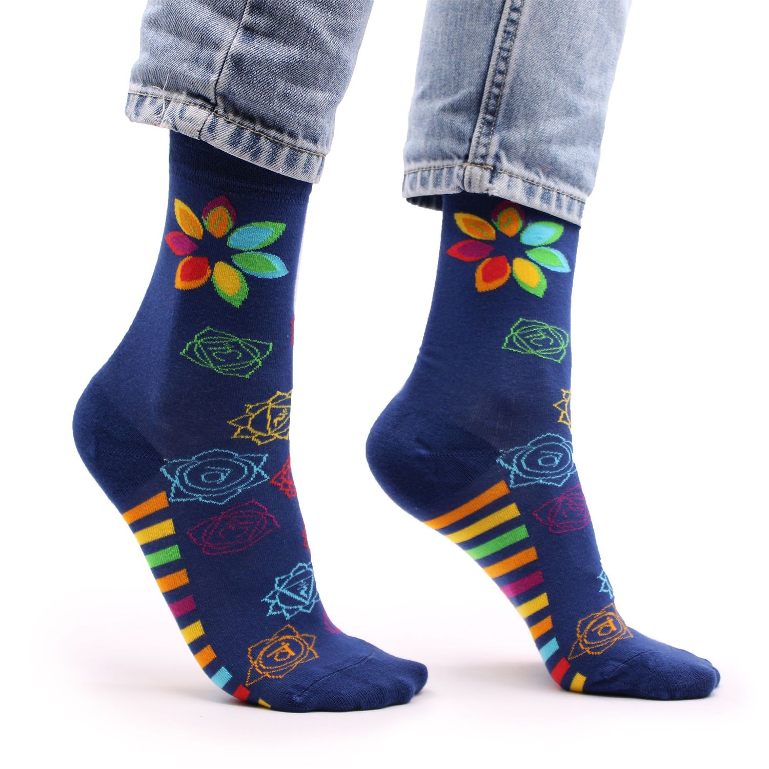Hop Hare Bamboo Socks S/M - Rainbow Chakra Hop Hare Bamboo Socks S/M - Rainbow Chakra